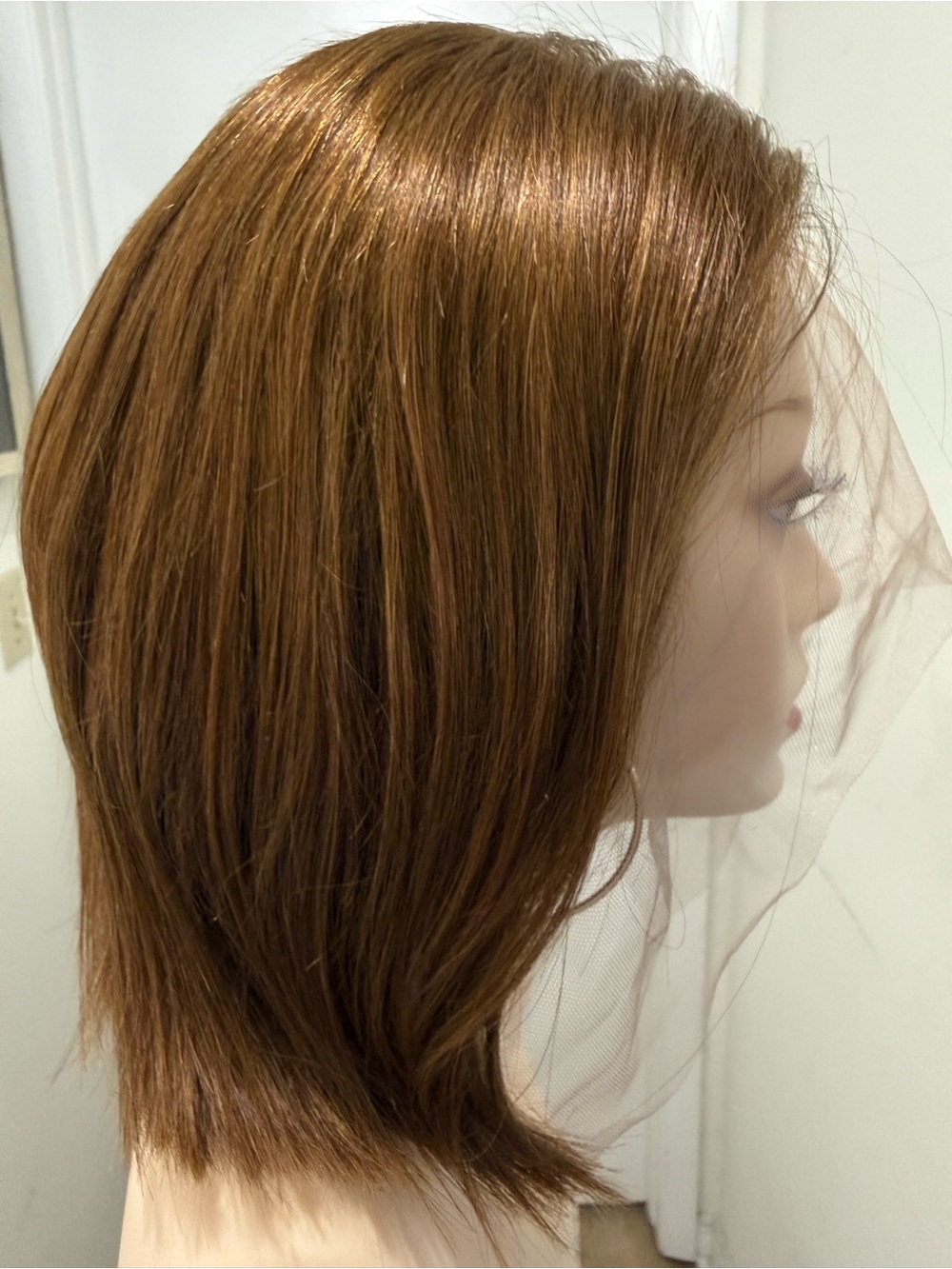 💯% 13” HUMAN Hair, Lace around, Center Part, Bob Cut, Auburns